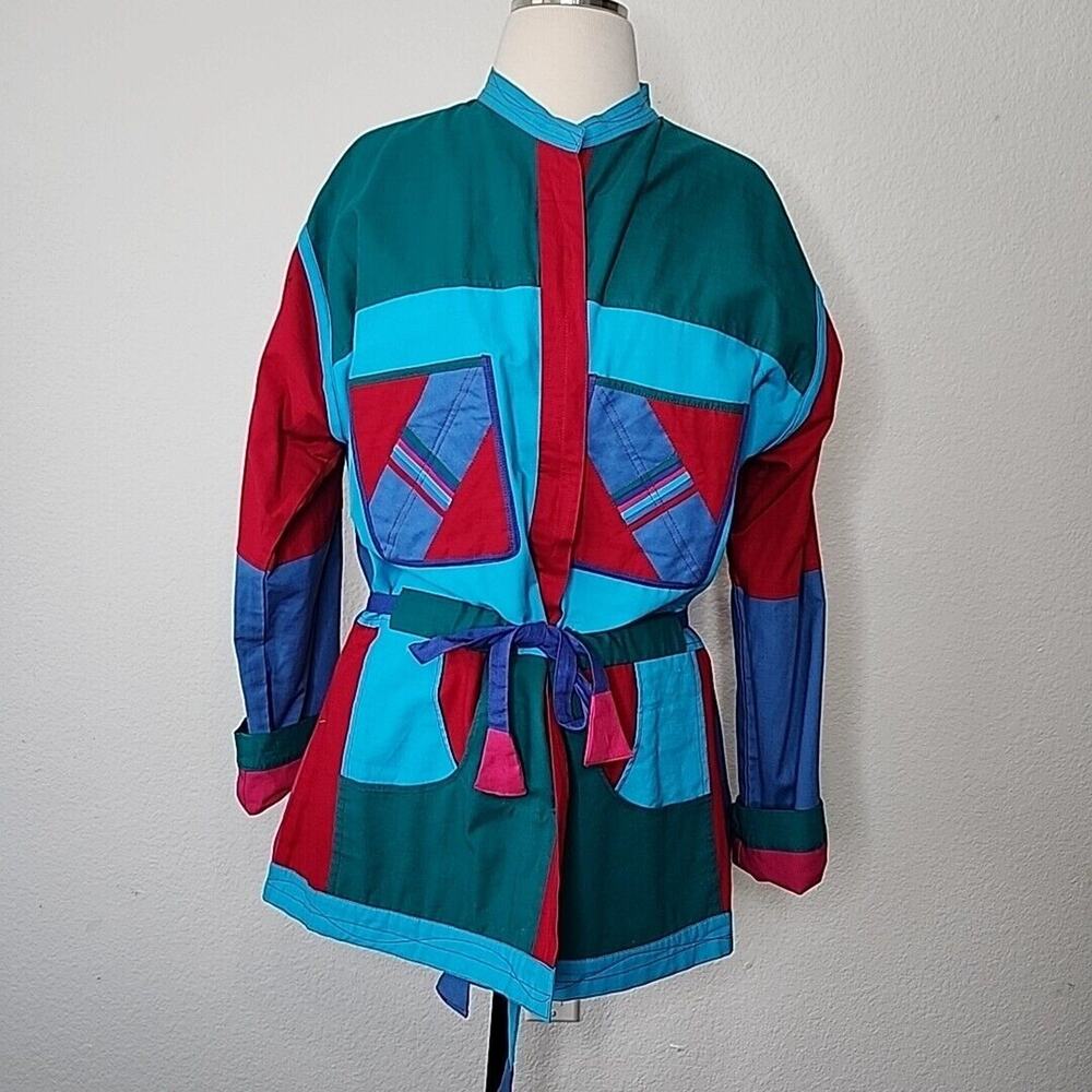 1990s Colorful Jacket Patchwork Convertible to Tote Eclectic Indie Bold Artsy